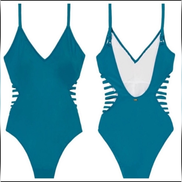 VS Pink Strappy Side Ribbed One Piece size small Swimwear - Picture 2 of 10